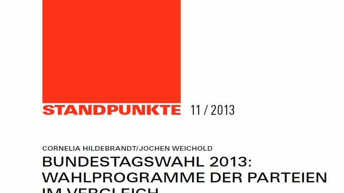 Bundestagswahl 2013: Wahlprogramme der Parteien im Vergleich